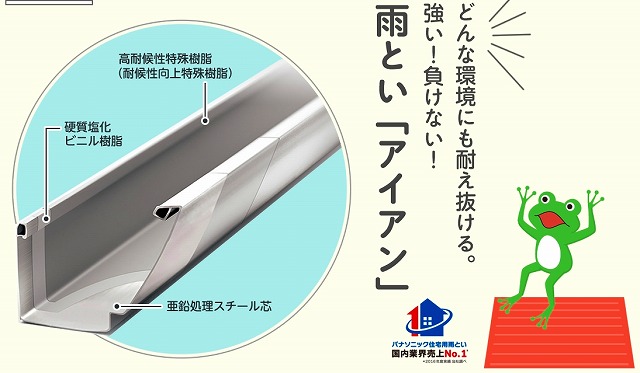 パナソニック製の雨樋　アイアンの説明